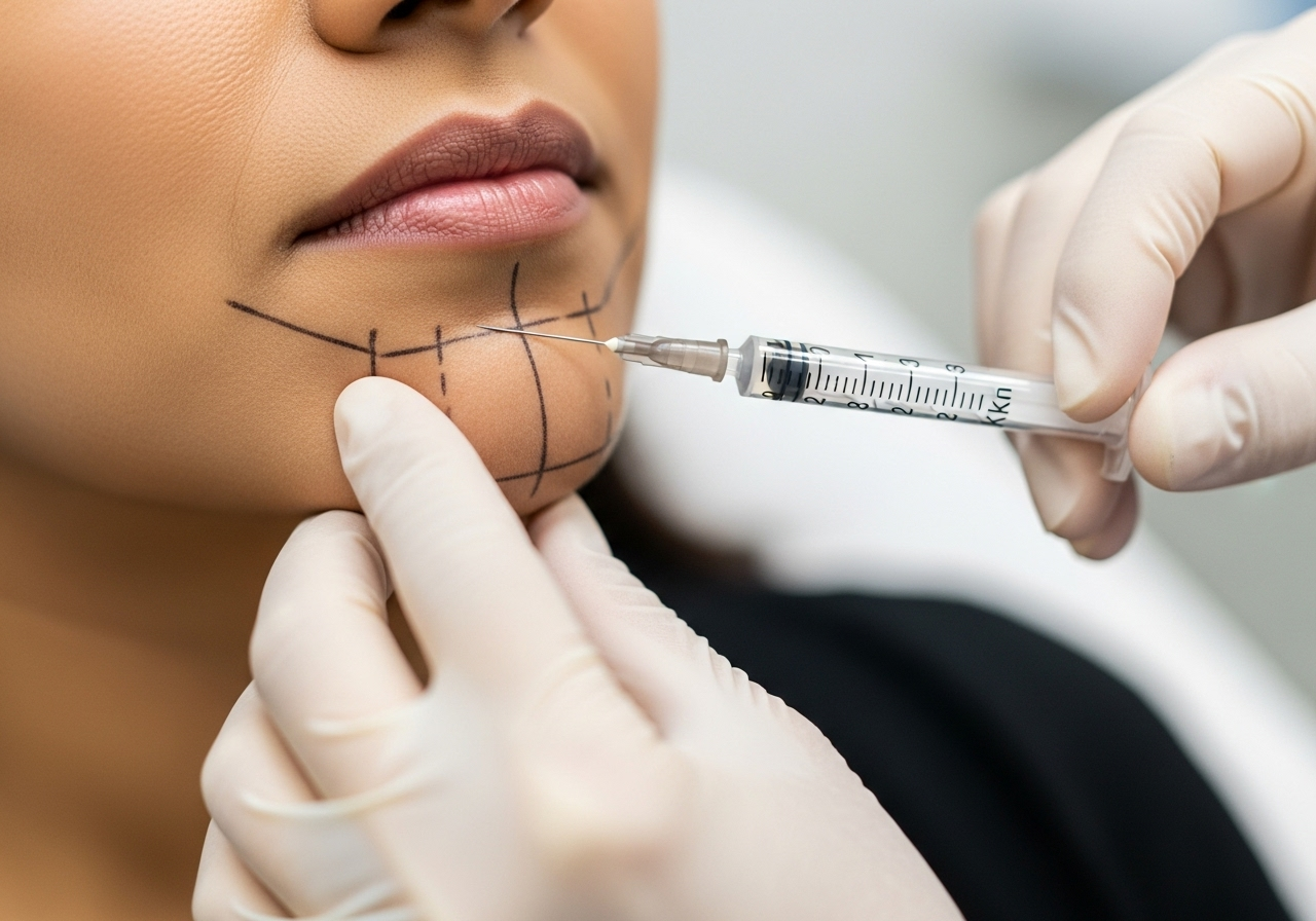 Kybella fat-dissolving injection for double chin on Indian patient