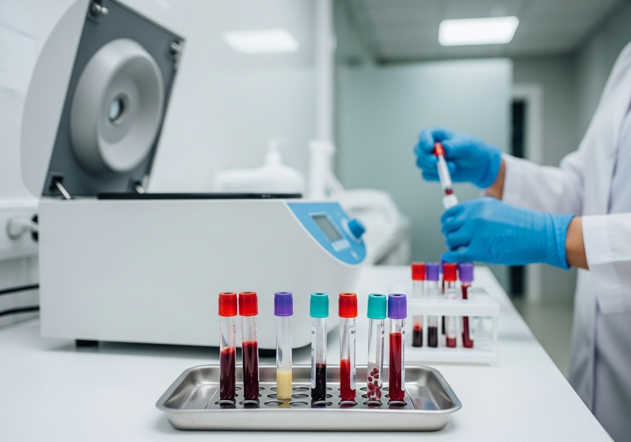 PRP platelet-rich plasma therapy preparation for hair loss treatment in Indian clinic